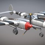 WW2 US Heavy Fighter Aircraft P-38 Lightning