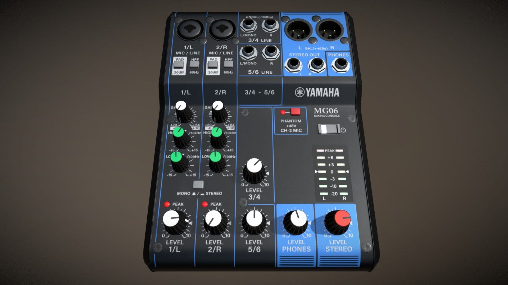 Yamaha MG06 Mixer Highpoly