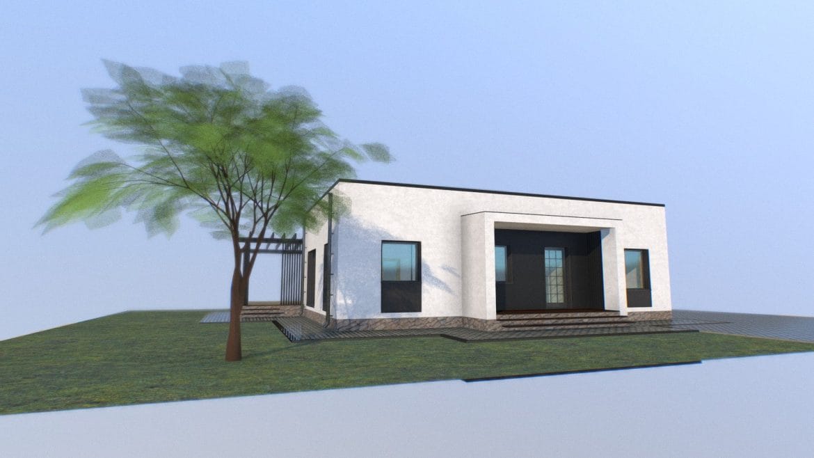 1 floor modern residential house 3d model