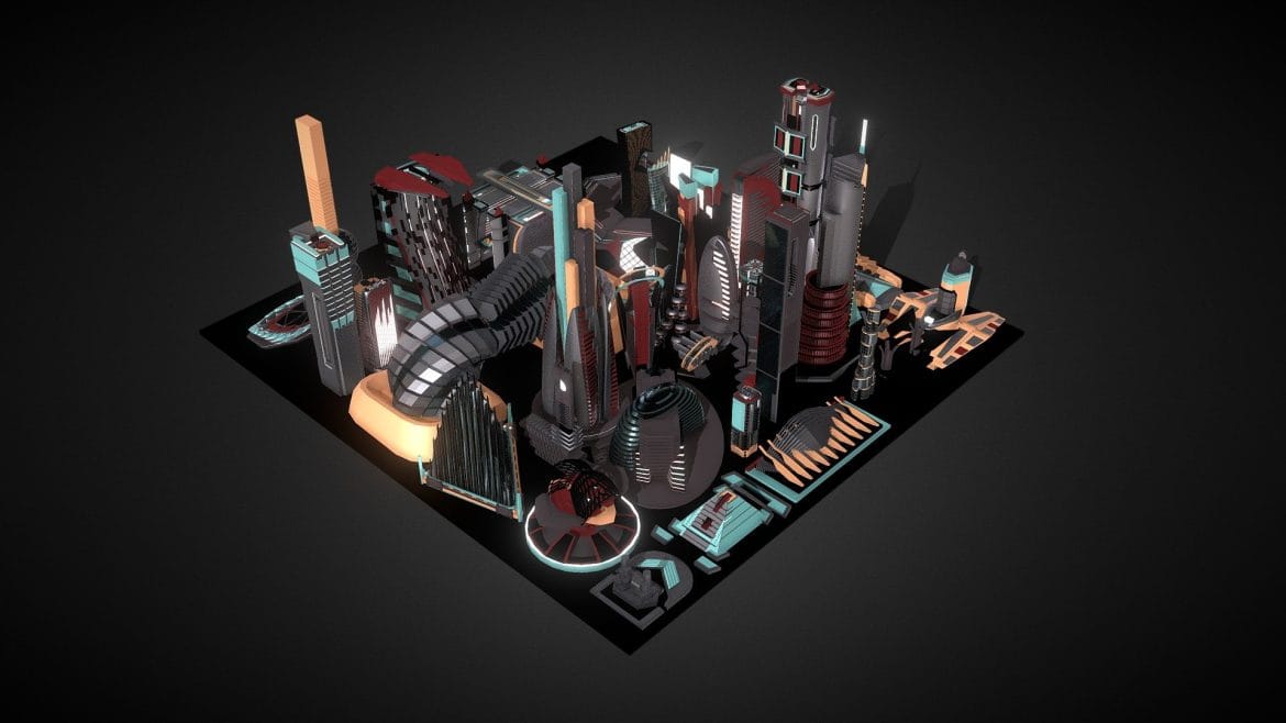 35 futuristic buldings vol3 3d model