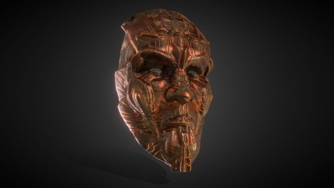 ancient cyberman warrior mask 3d model