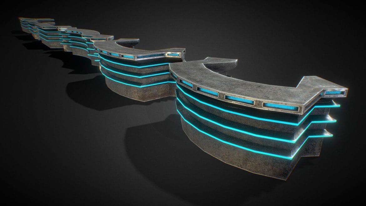 bar canteen tabern neon and metal pack 3d model