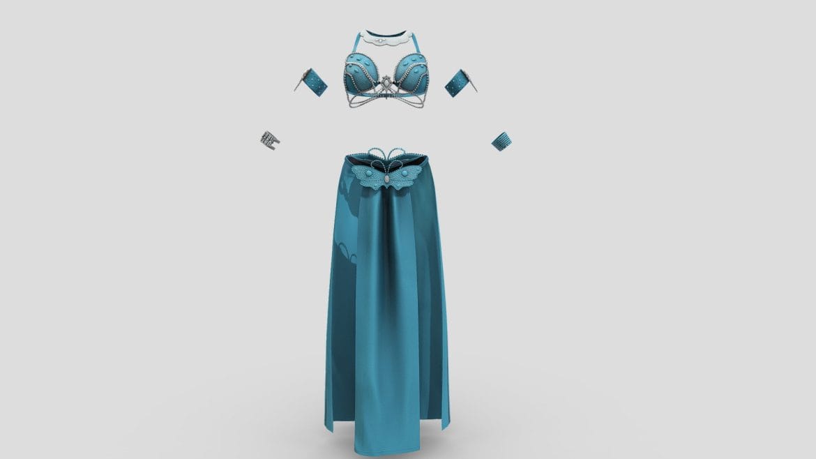 belly dancer costume outfit 3d model