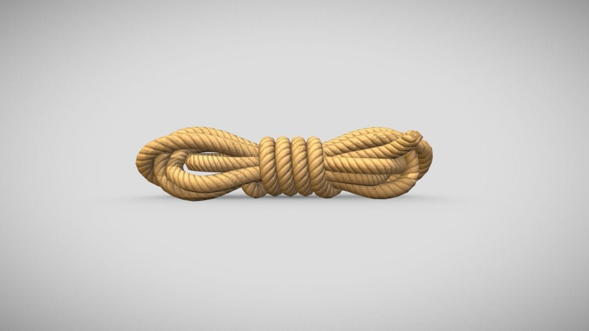 Bundle Of Rope 3d Model - Highly detailed 3D model of a bundle of rope, perfect for realistic scene rendering