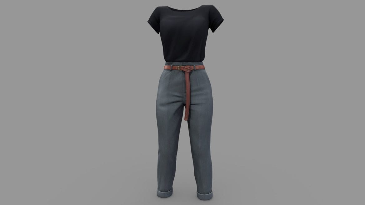 casual business outfit 3d model