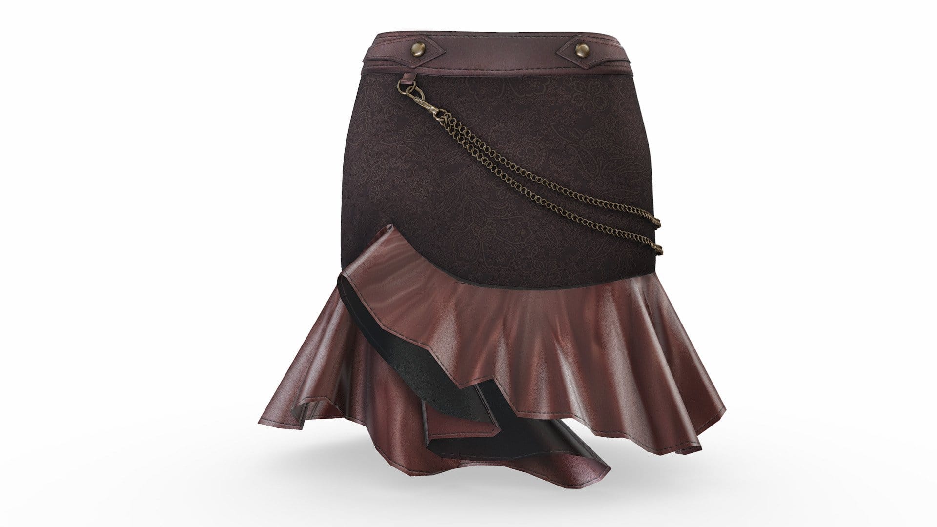 Chains Decorated Steampunk Female Short Skirt