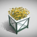 city flower pot sunflowers 3d model