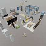 classic style porch house furniture only pack 3d model