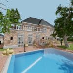 Classic Villa Blender 3d Model - Classic villa 2021 Blender Eevee Cycles 3D model exterior with lush landscaping and pool