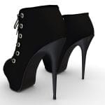 closed toe lace up high heel shooes 3d model