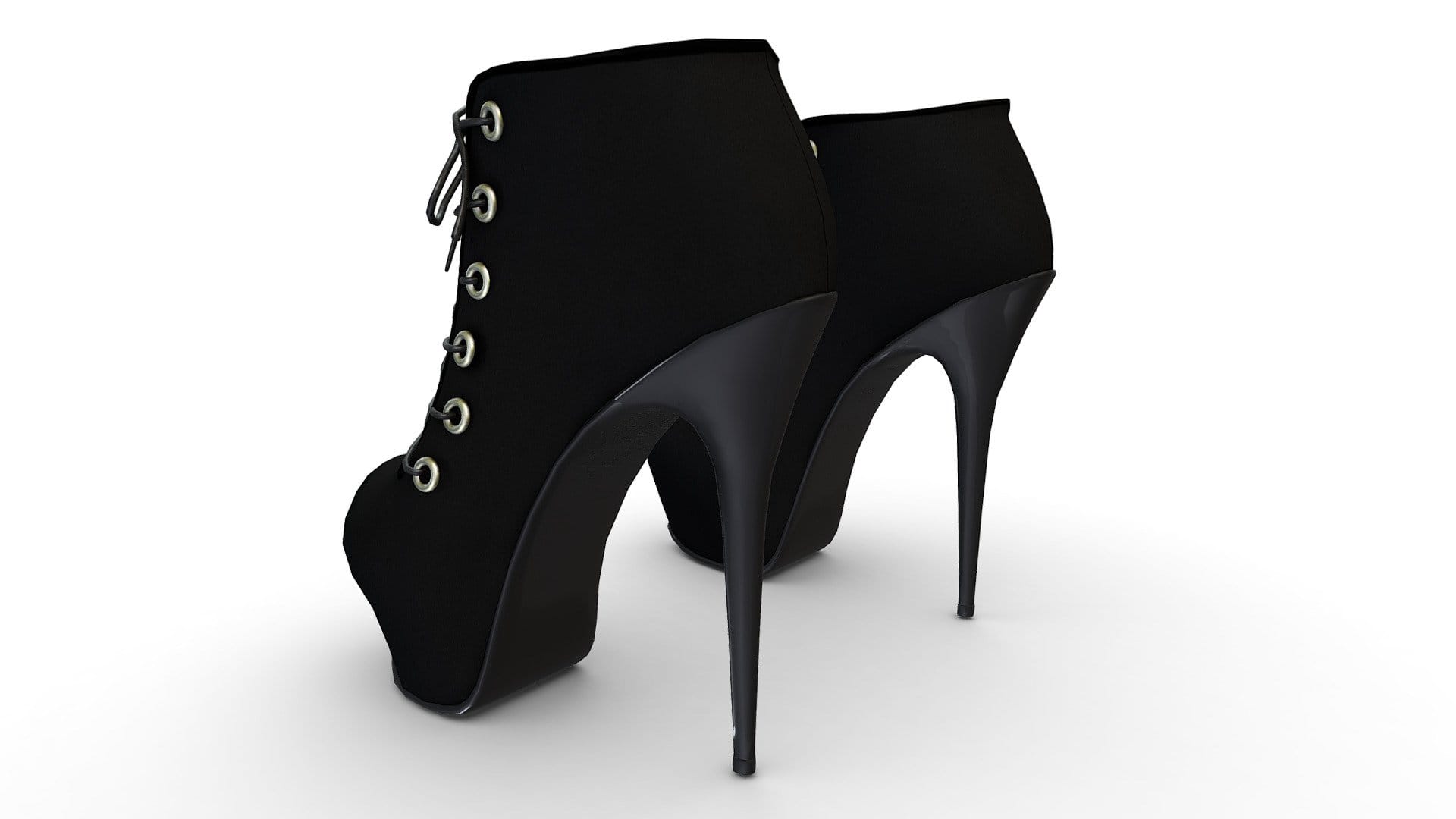 Closed Toe Lace Up High Heel Shooes