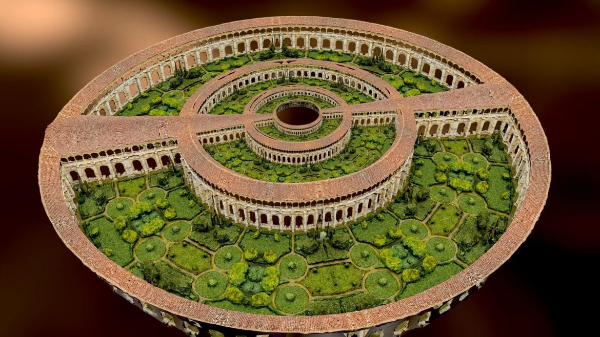concentric garden cloister photogrammetry scan 3d model