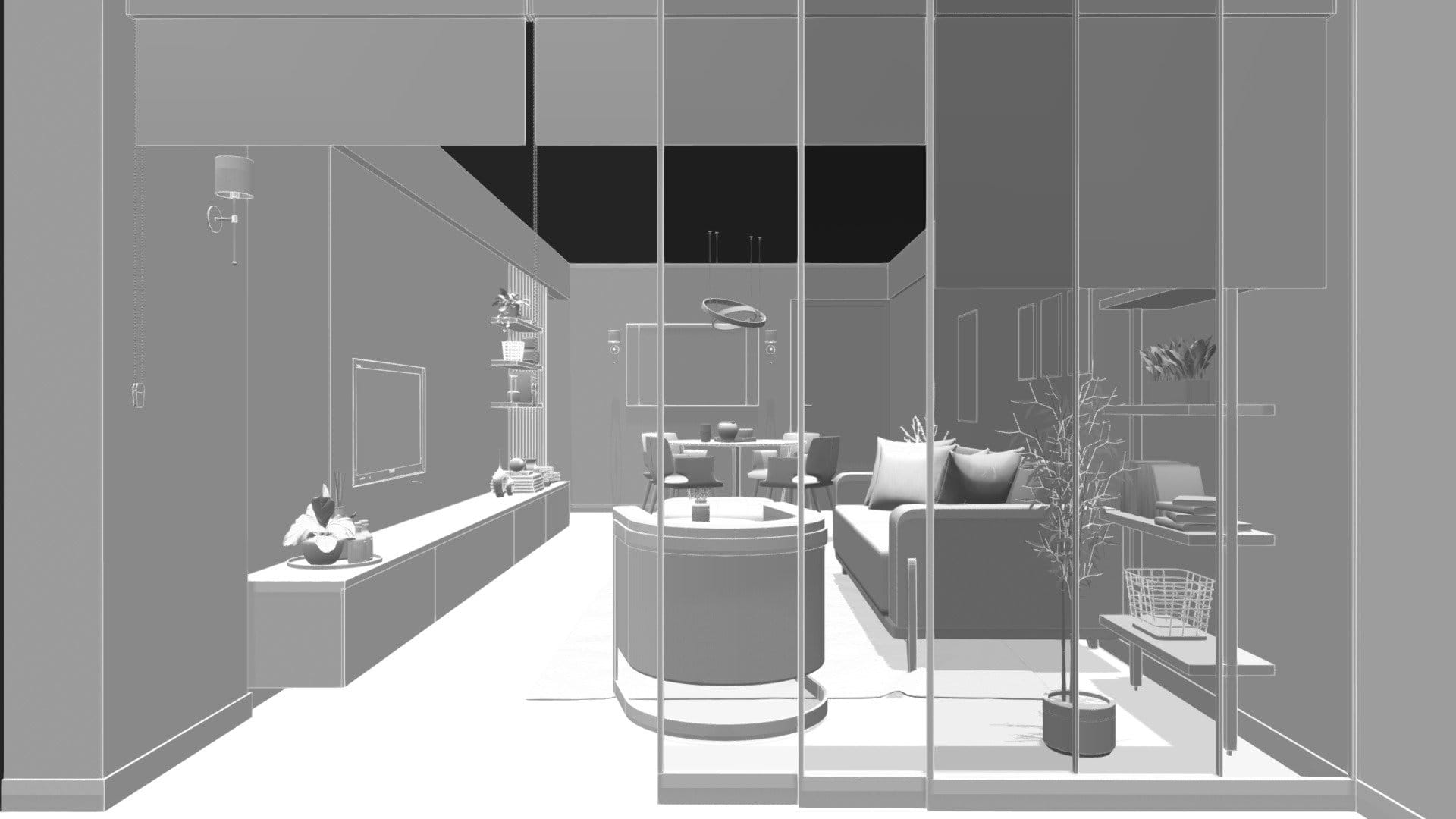 Contemporary Living Room (canvas)