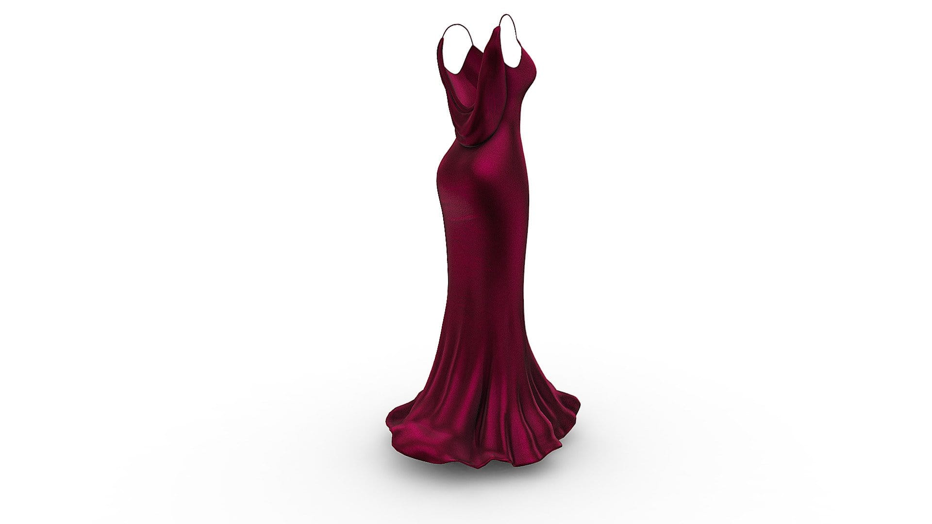 Cowl Open Back Long Dress Gown