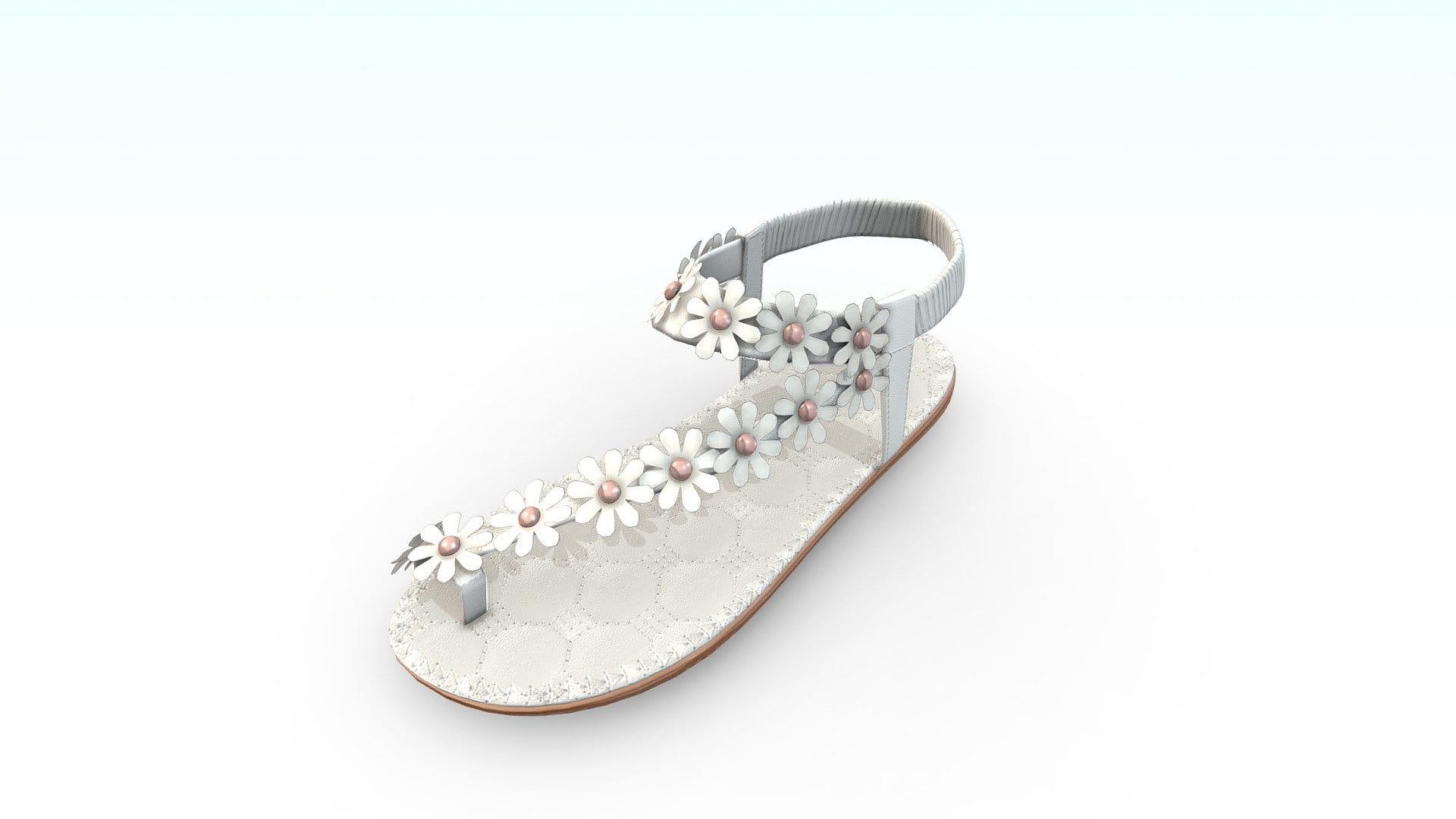 Cute Flowers Embellished Female Sandals