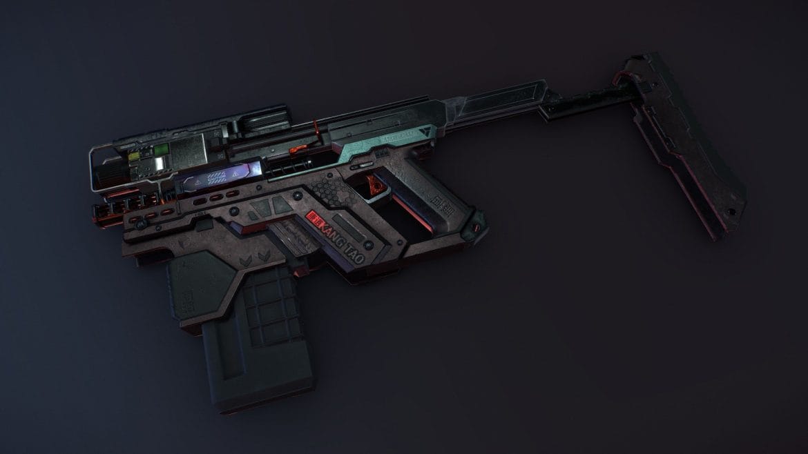 cyberpunk 2077 sub machine gun 3d model