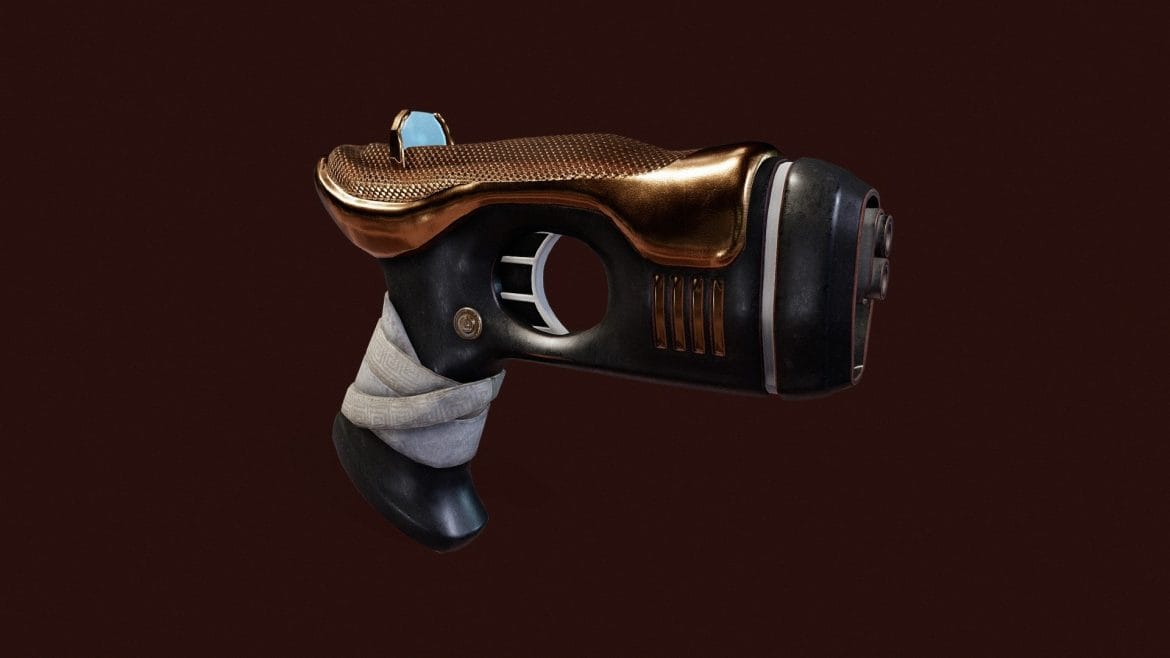 cyberpunk baroque gun 3d model