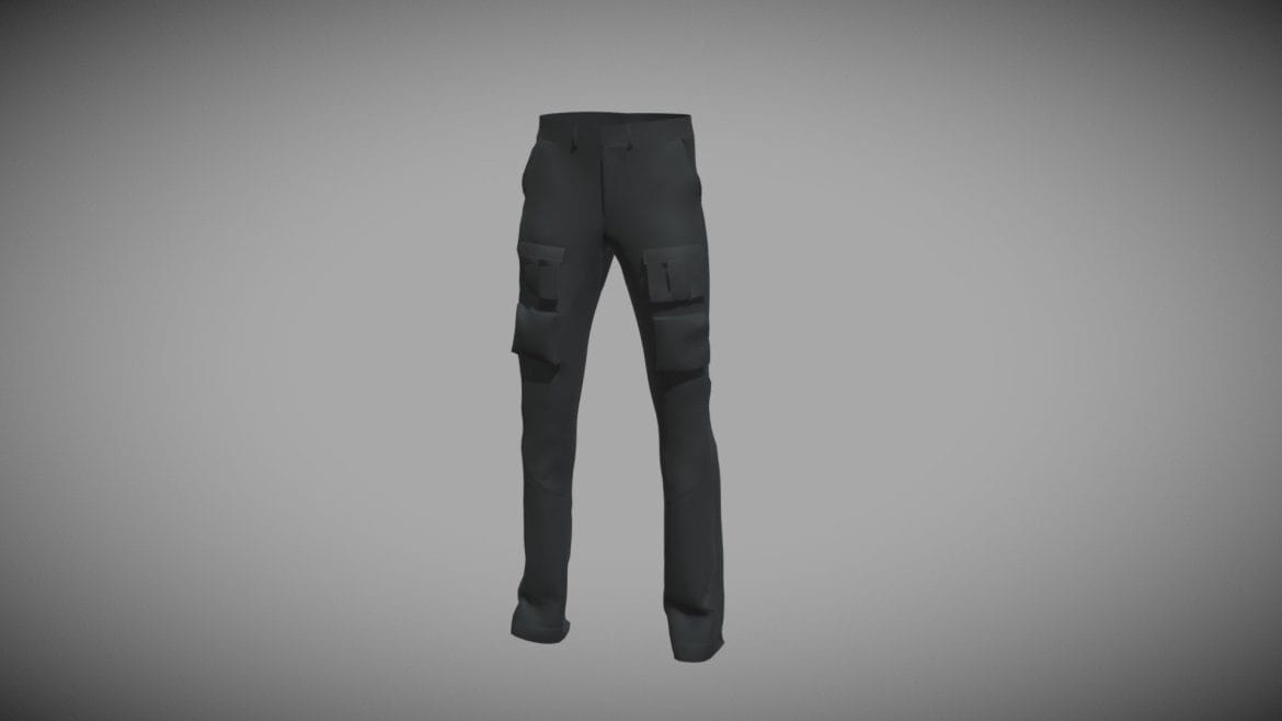cyberpunk black trousers 3d model