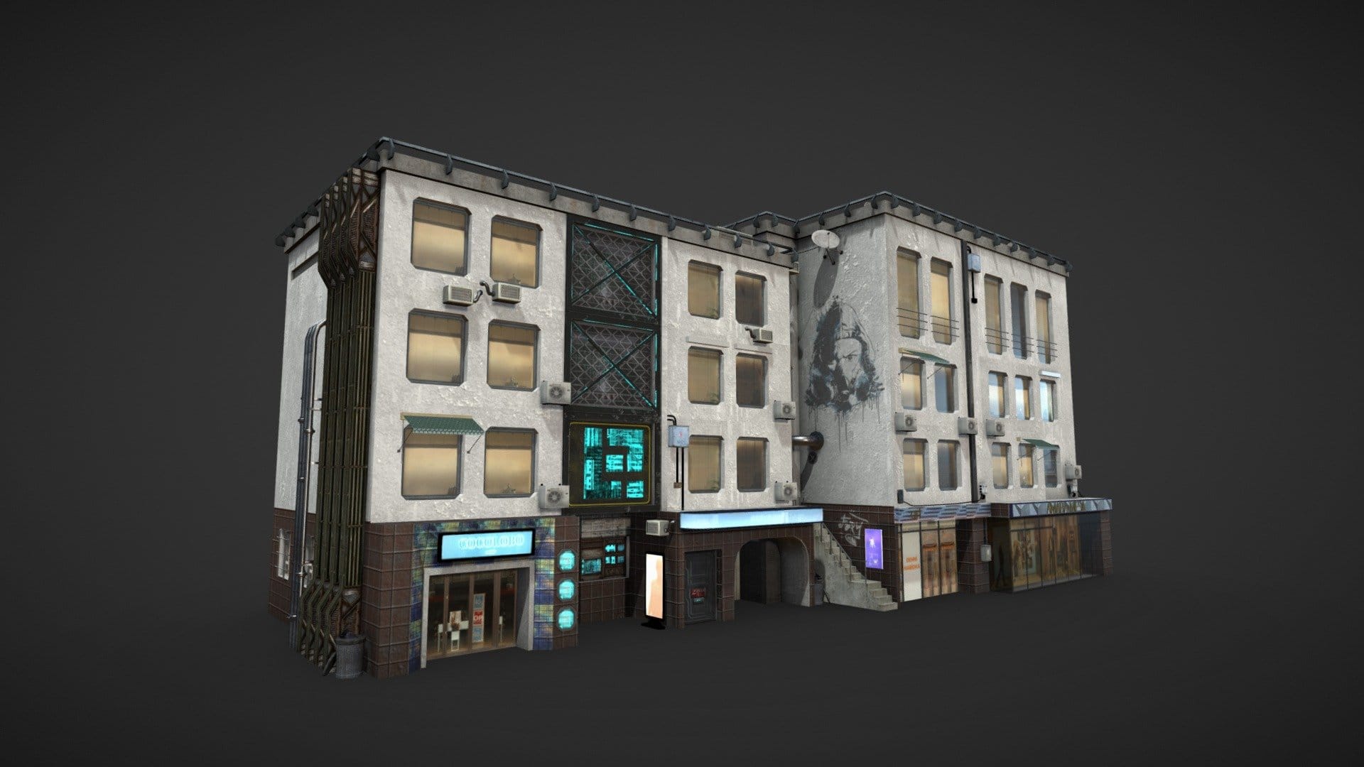 Cyberpunk building
