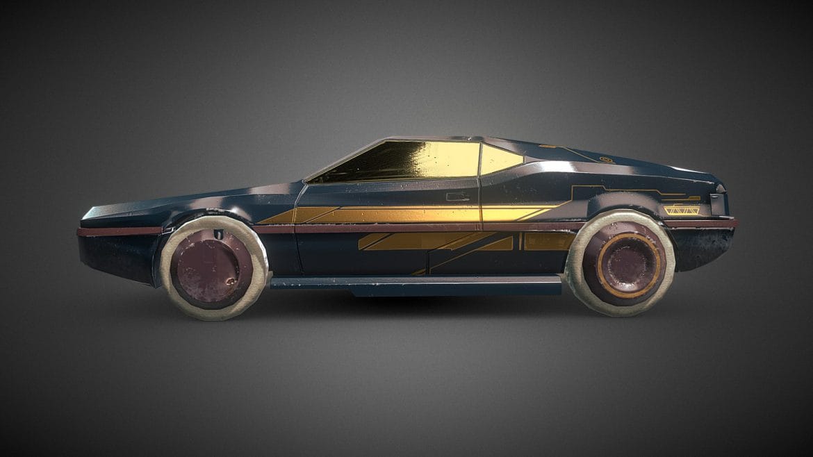 cyberpunk car syntek wavetracer 3d model