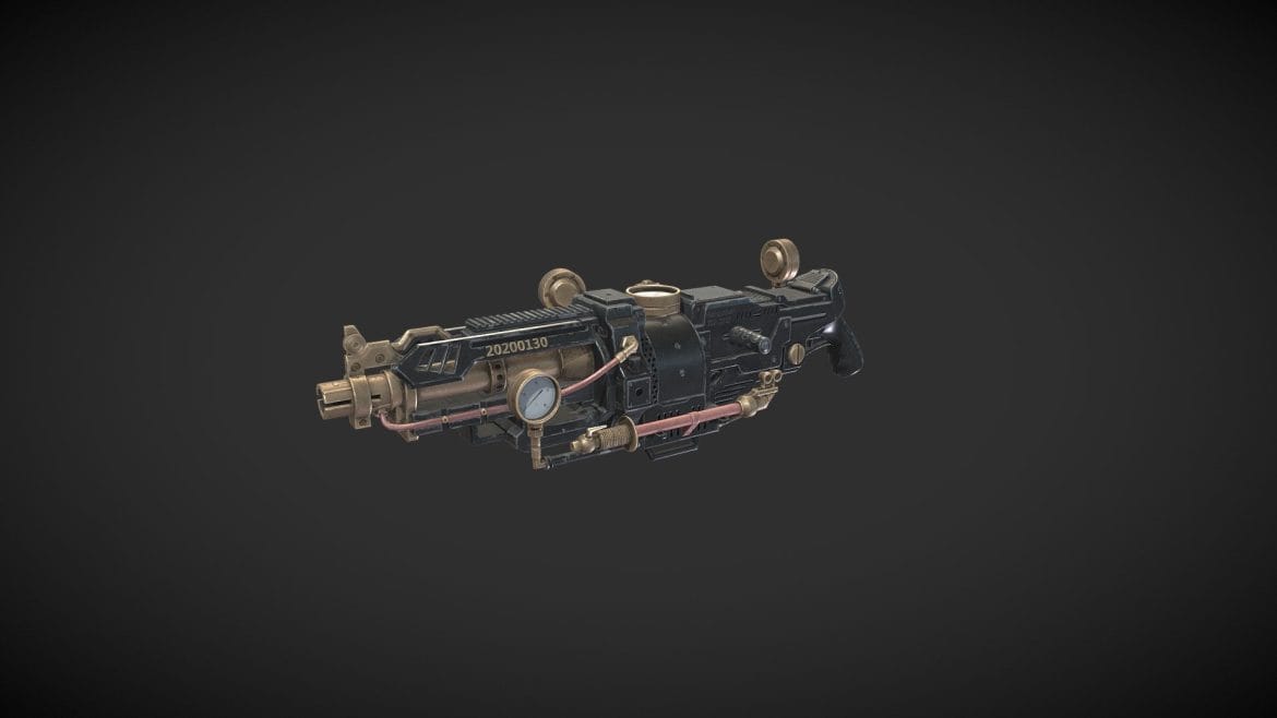 cyberpunk gun 3d model