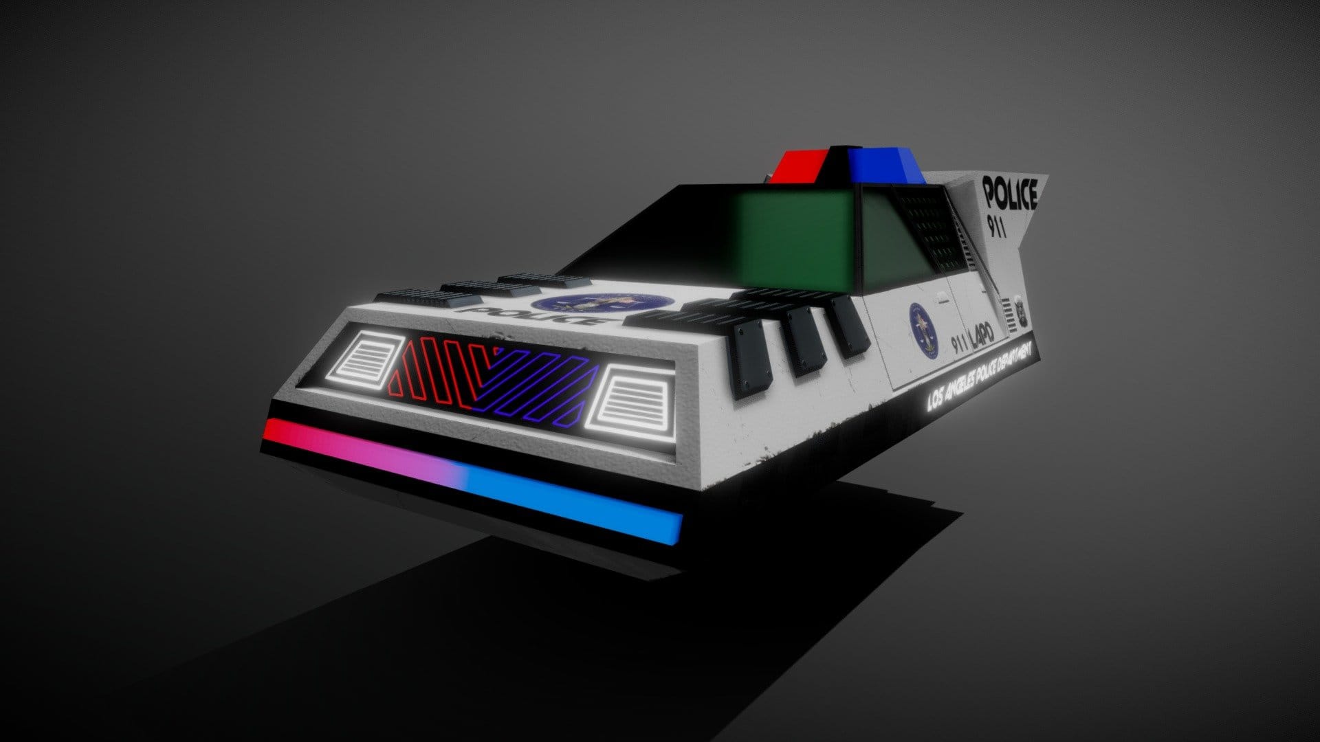 Cyberpunk Low-Poly Police Car