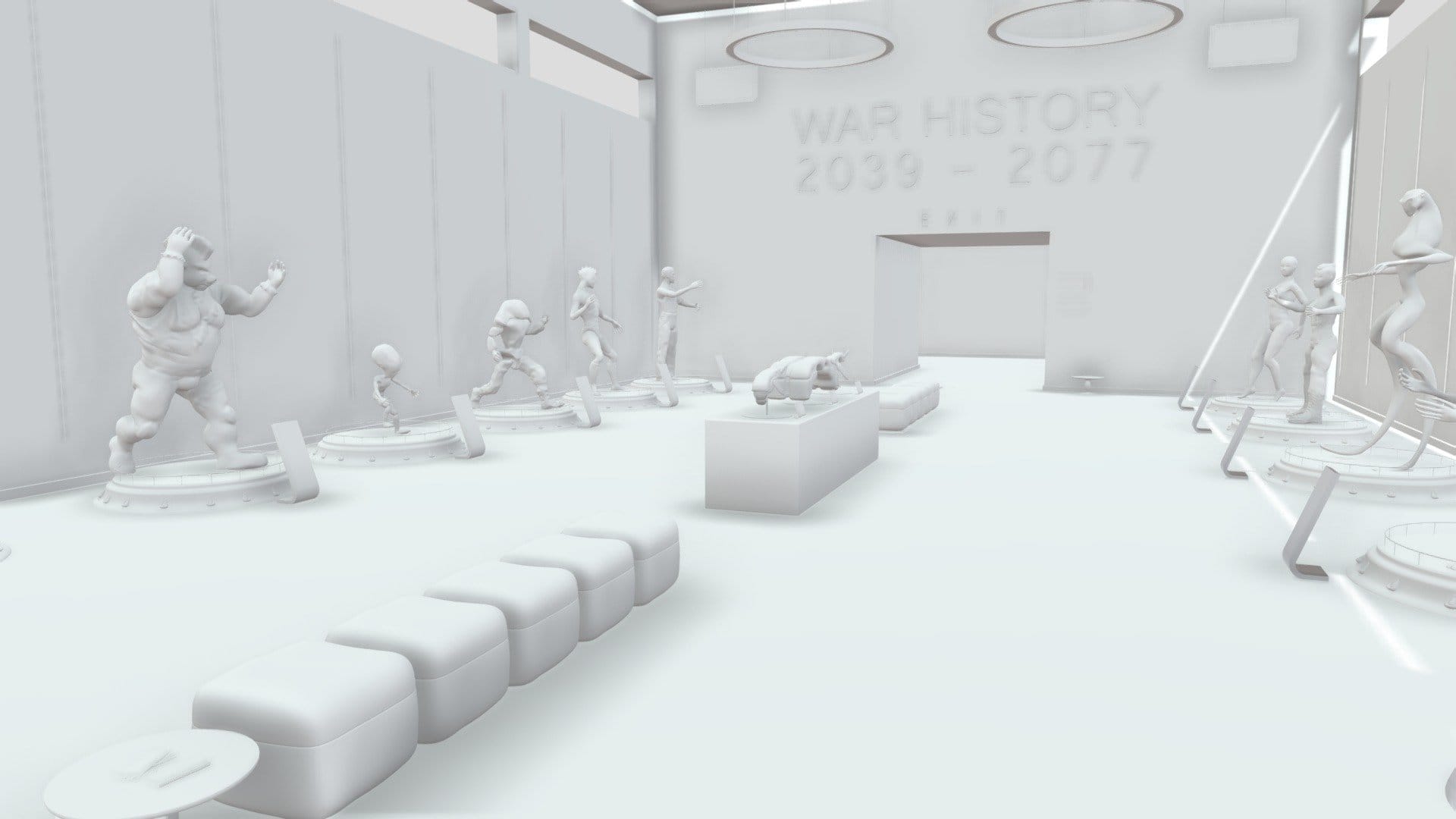Cyberpunk Museum Interior