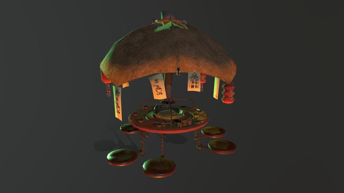 cyberpunk restaurant 3d model