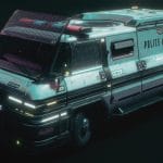 cyberpunk riot police van 3d model