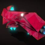 low poly sci fi motorcycle cyberpunk 3d model