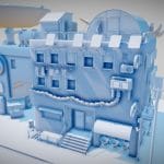 cyberpunk self sustaining building 3d model