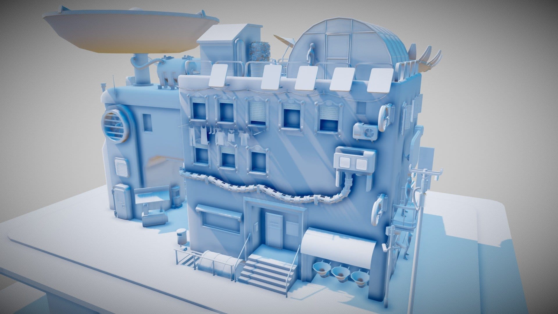 Cyberpunk Self Sustaining Building