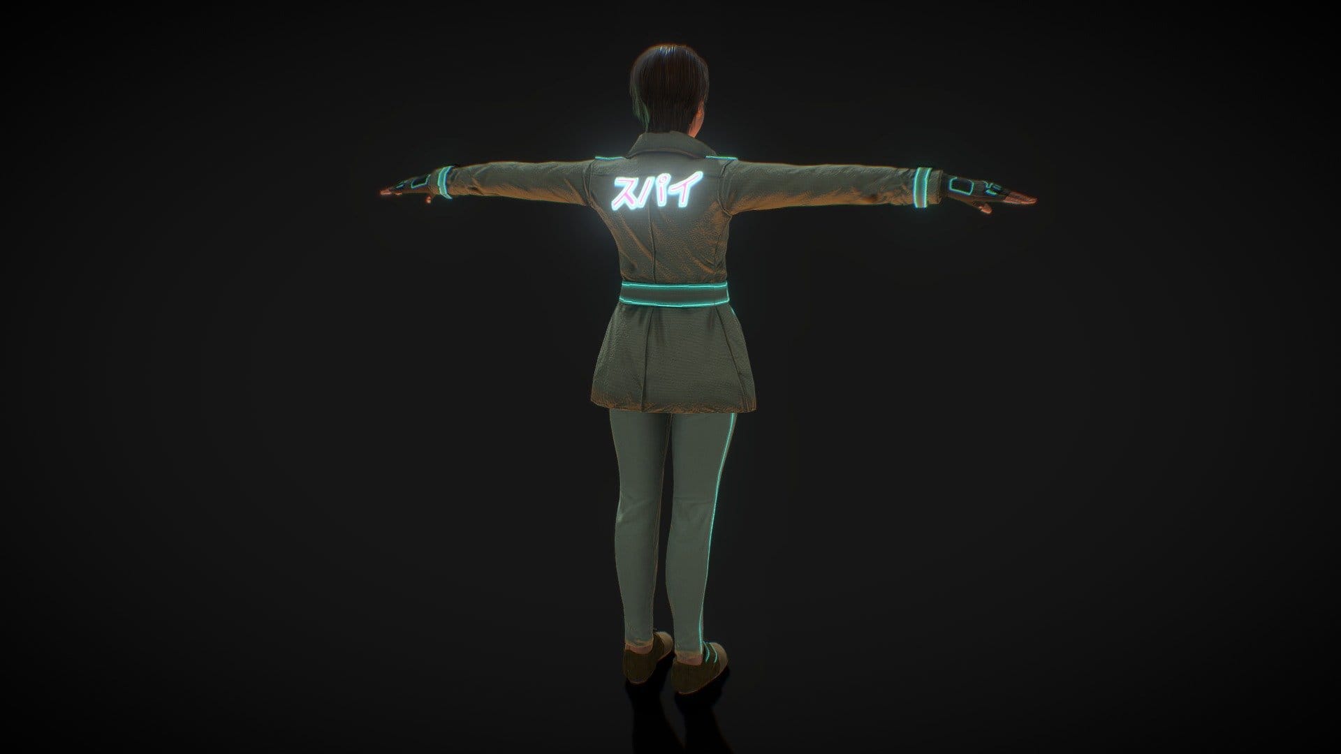 スパイCyberpunk Spy Woman ( Rigged )