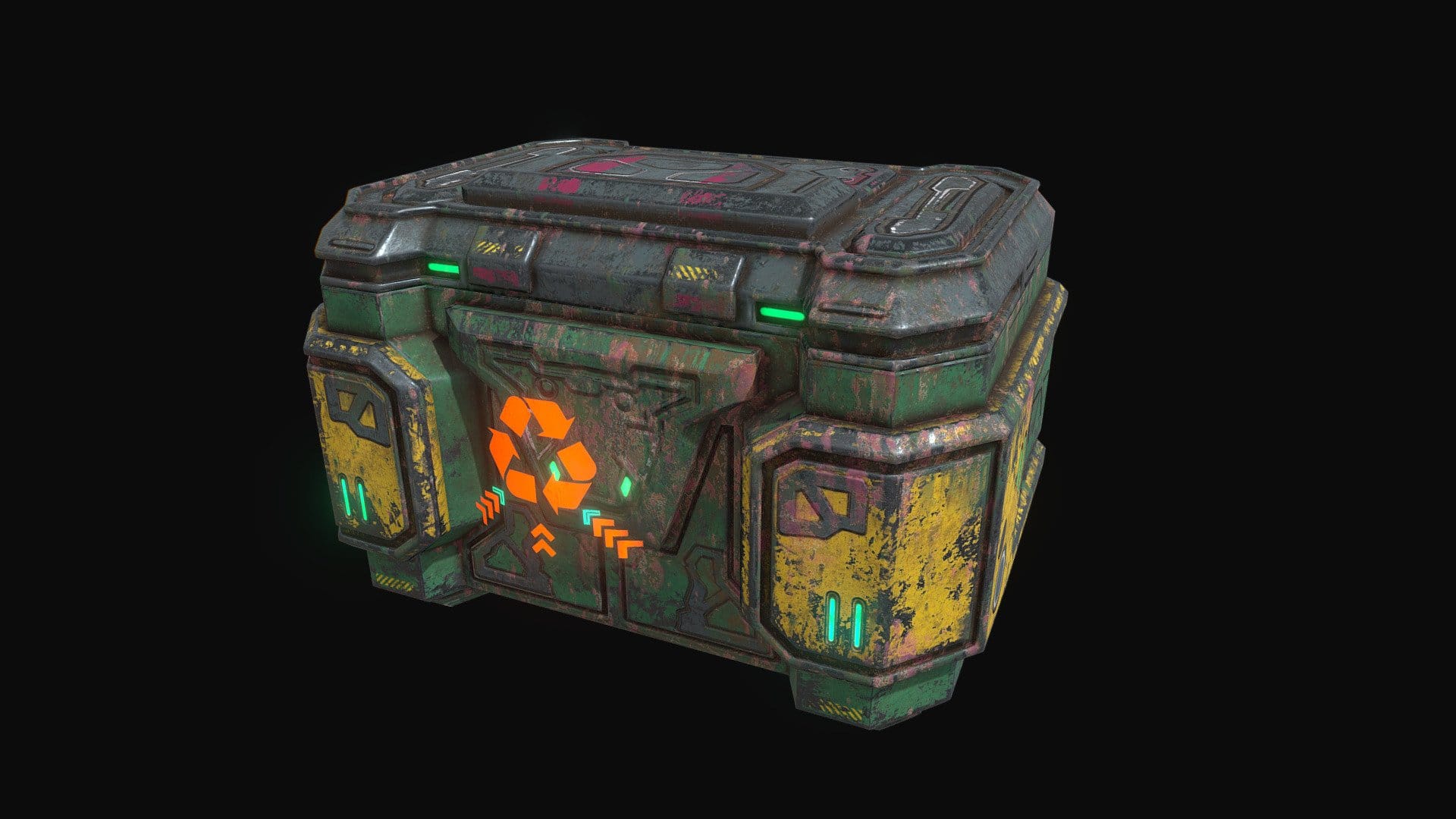 Cyberpunk trashcan environment asset