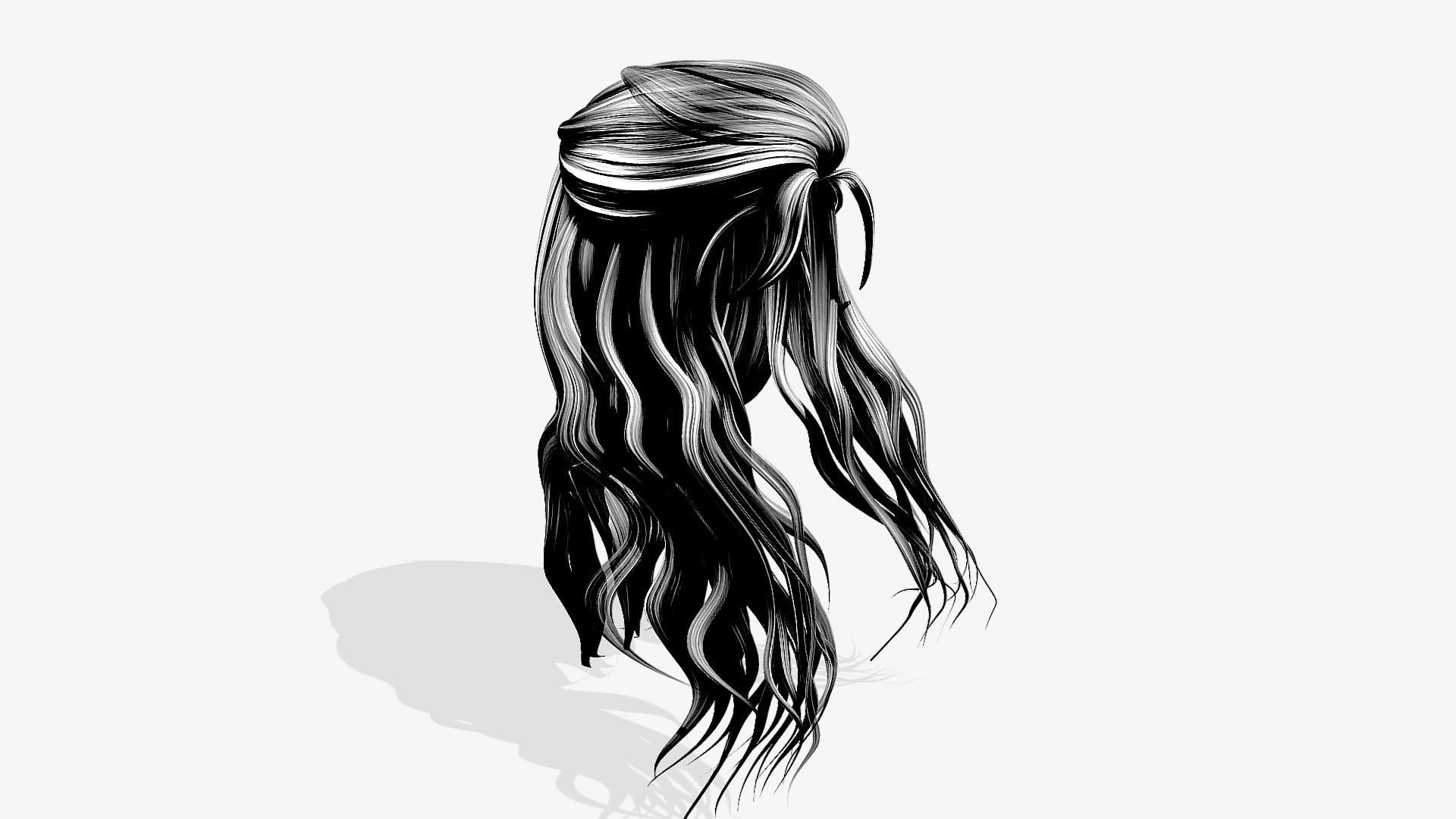 Dense Long Female Hair