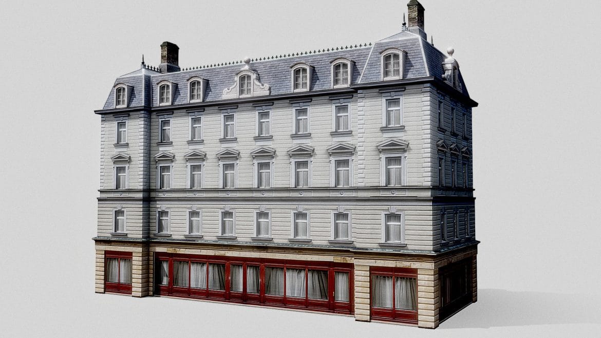 european residential building 3d model