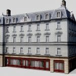 european residential building 3d model
