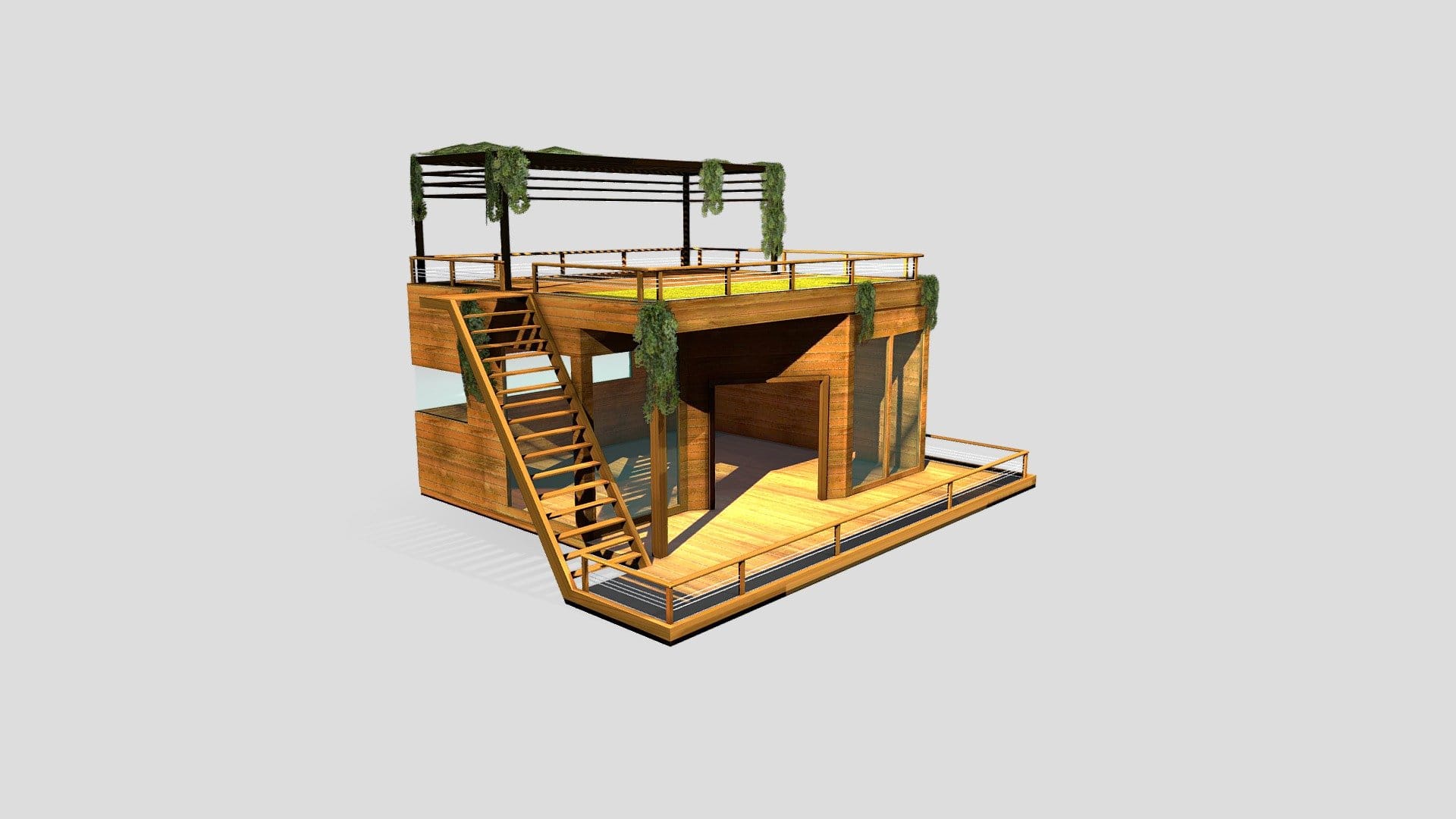 Floating Boat Yatch Modern Wooden House