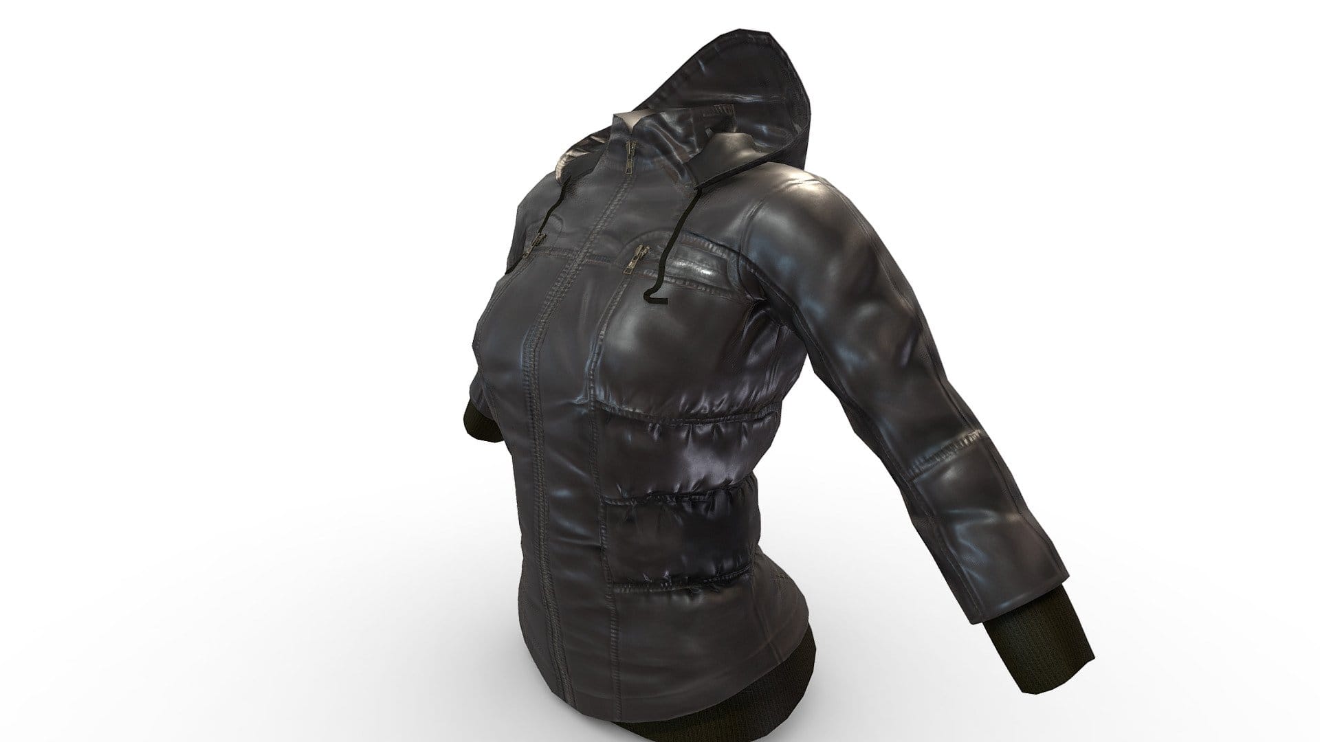 Female Brown Leather Winter Hoodie Jacket