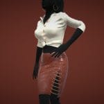 female crocodile outfit 3d model