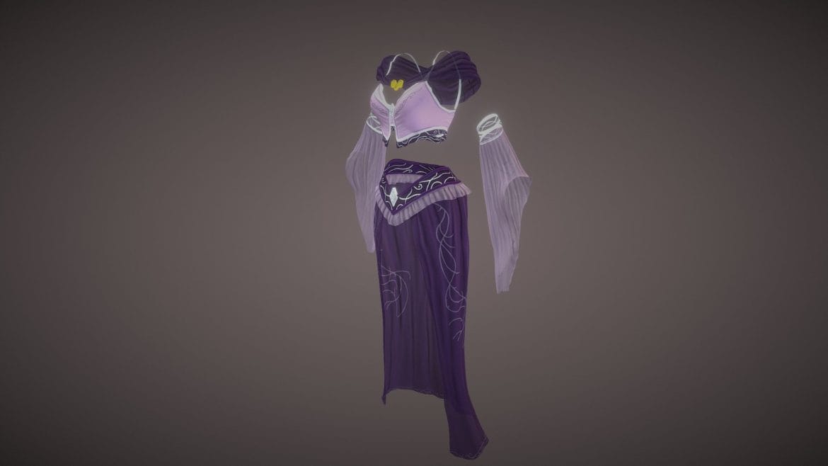 female fantasy elven healer outfit 3d model