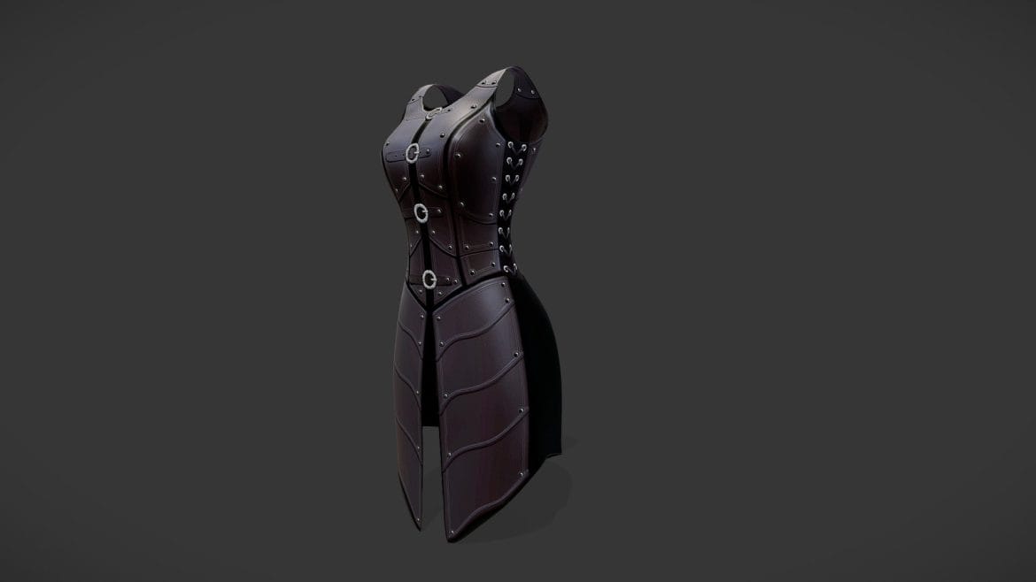 female medieval warrior armour outwear jacket 3d model