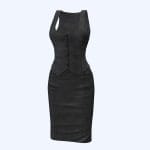 female pencil skirt vest formal business outfit 3d model