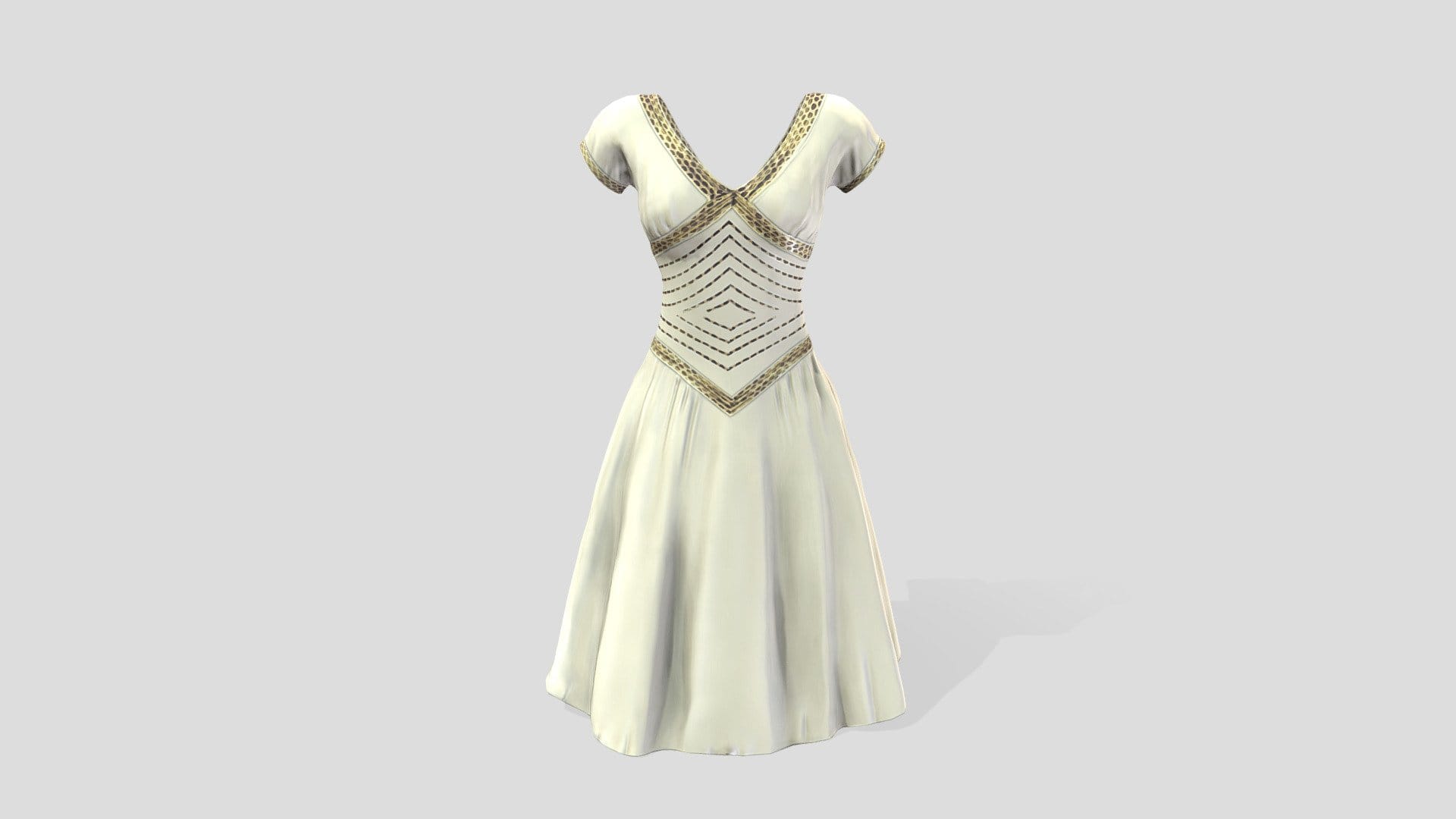 Female Short Sleeve A Line Skirt Dart Dress