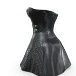 Female Strapless Leather Bustier Mini Dress