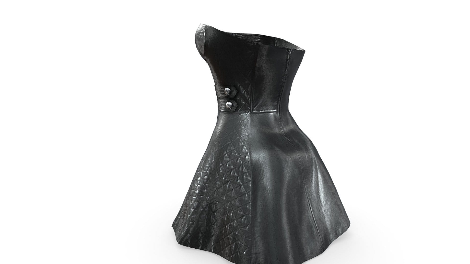 Female Strapless Leather Bustier Mini Dress