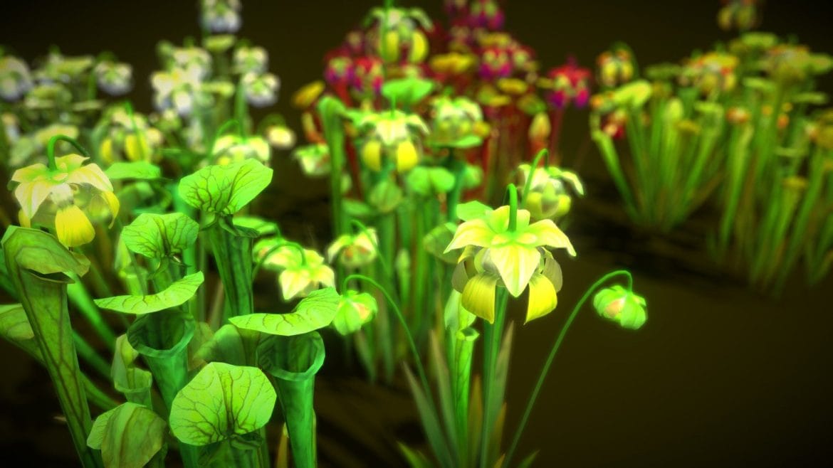 flower green pitcher 3d model