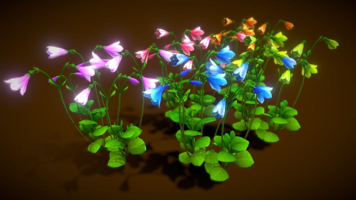 flower linnaea borealis 3d model