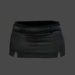 front slits female mini skirt with belt 3d model
