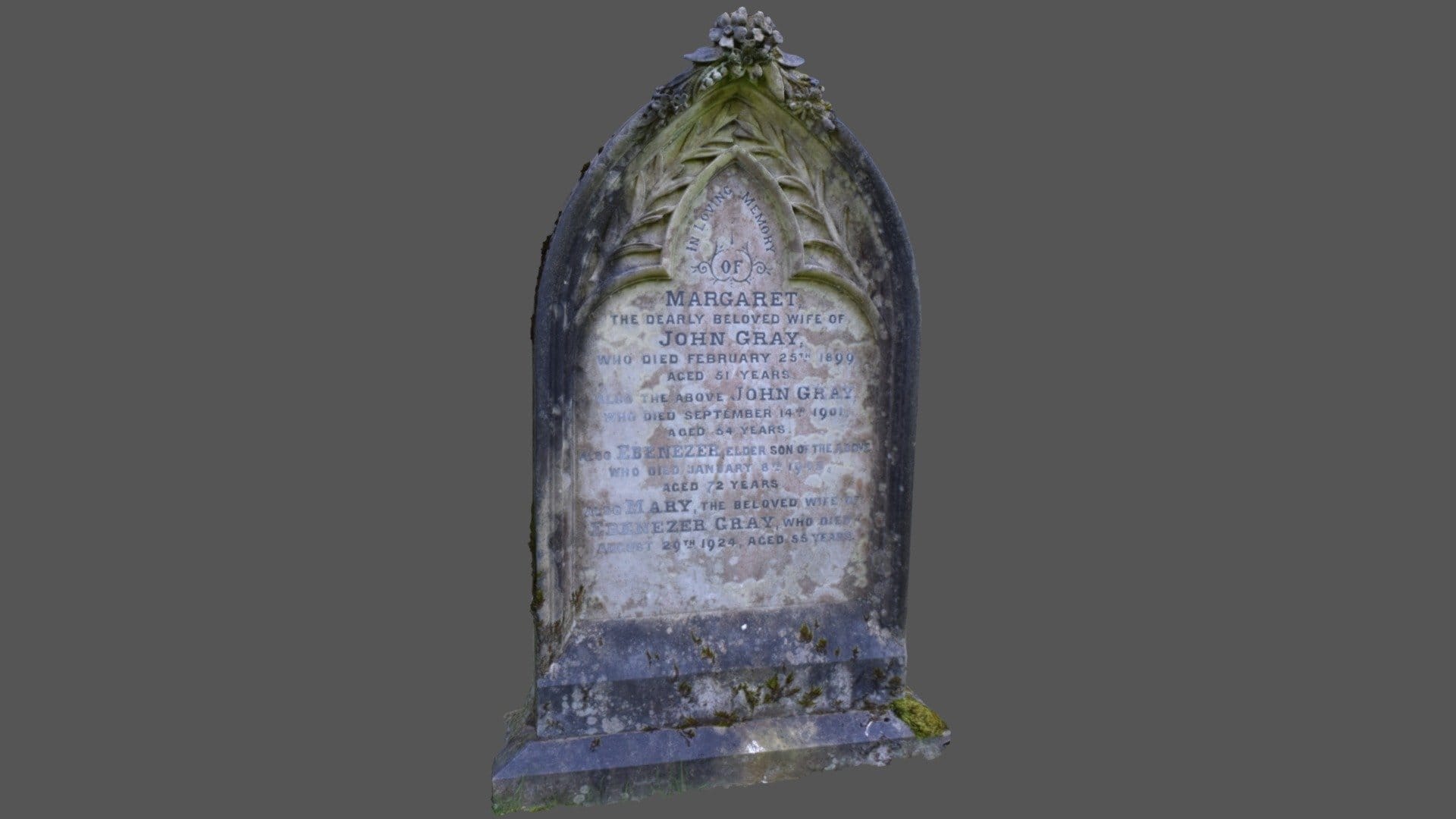 Gravestone Gray Flower Scan